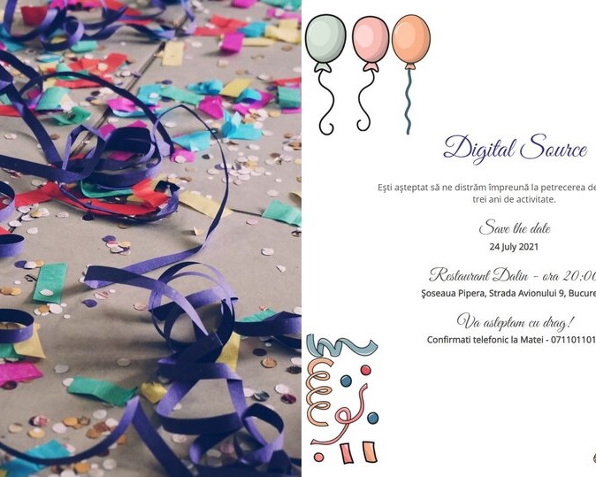 Invitatie Confetti